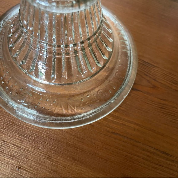 Pair of An Qing China Oil Lamps Clear Glass with Flying Birds Vintage - Picture 9 of 14